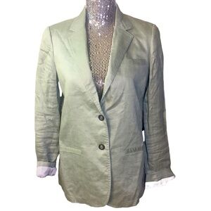 J. Crew Factory Women's Linen Lined Blazer Jacket C2364 in Sage Green Size 4